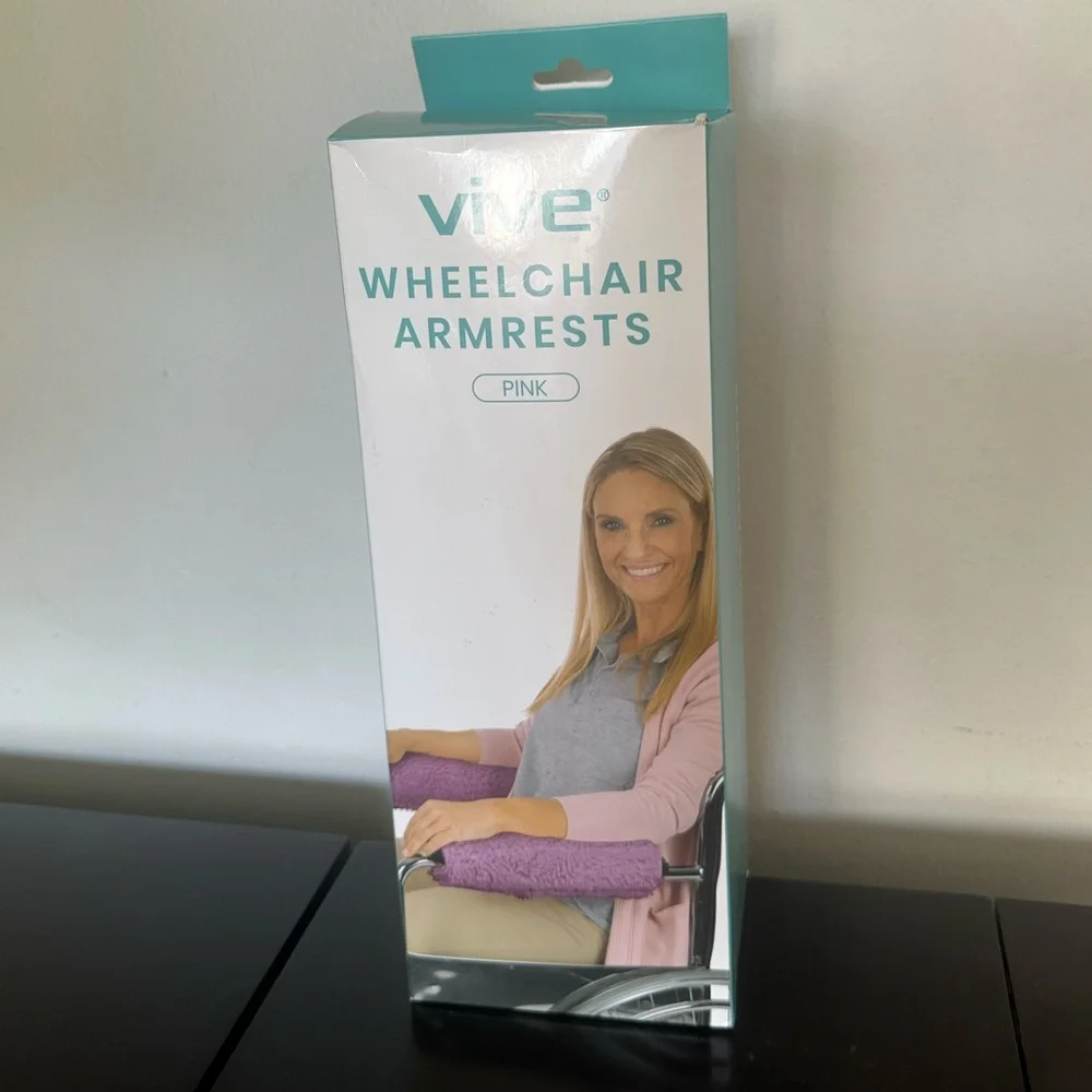 Vive Pink Wheelchair Armrests - Soft Padded Covers